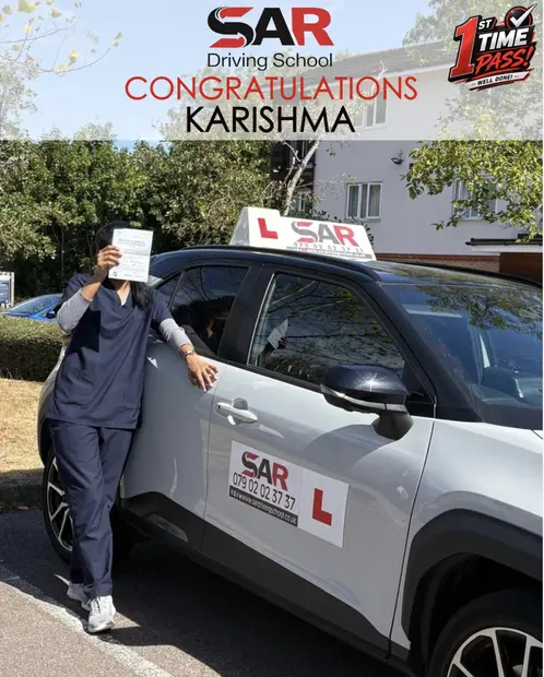 Karishma, passed with SAR Driving School