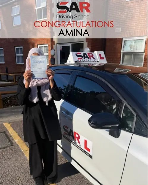 Amina, passed with SAR Driving School
