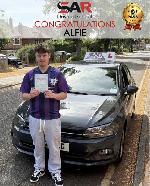 Alfie, first-time pass with SAR Driving School