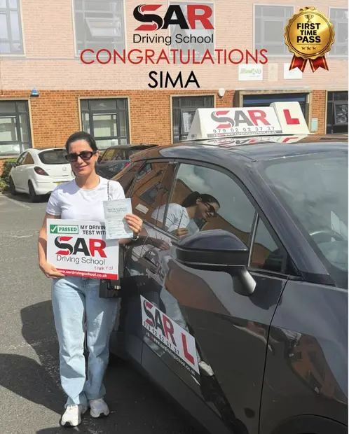 Sima, first-time pass with SAR Driving School