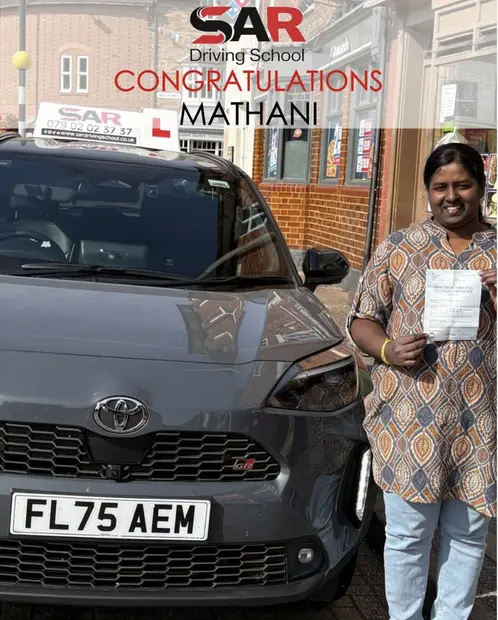 Mathani, passed with SAR Driving School