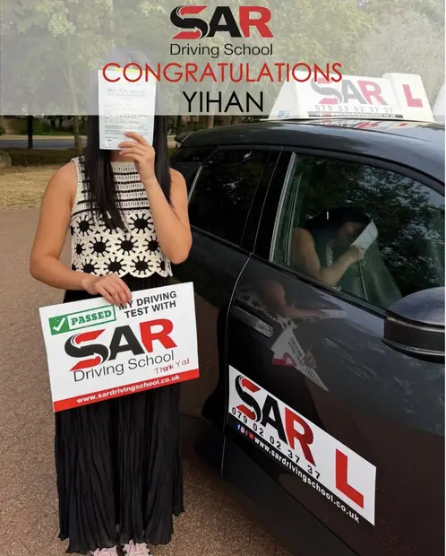 Yihan, first-time pass with SAR Driving School