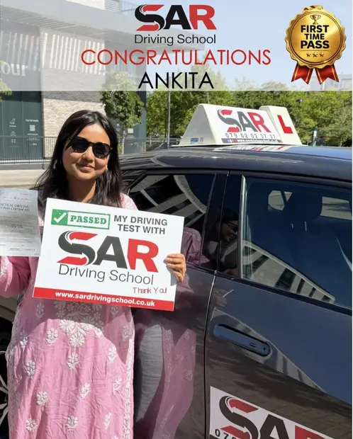 Ankita, first-time pass with SAR Driving School