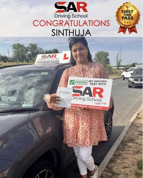 Sinthuja, first-time pass with SAR Driving School