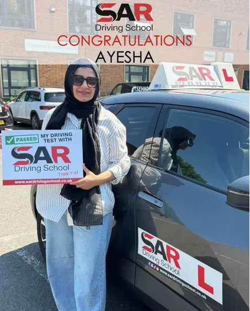 Ayesha, passed with SAR Driving School