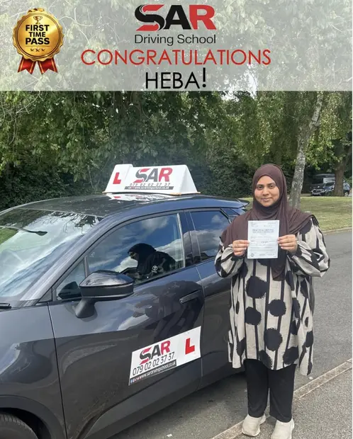 Heba, first-time pass with SAR Driving School