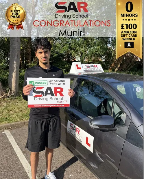 Munir, first-time pass with SAR Driving School