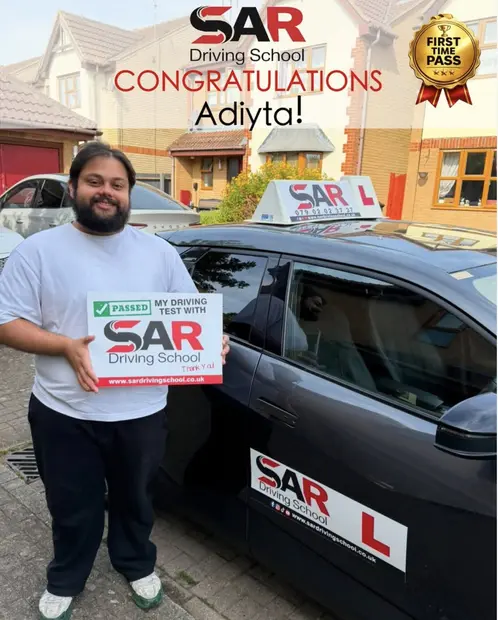 Adiyta, first-time pass with SAR Driving School