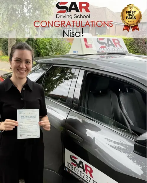 Nisa, first-time pass with SAR Driving School