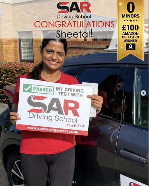 Sheetal, passed with SAR Driving School