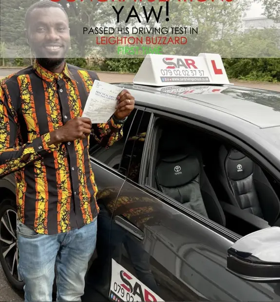 Yaw, passed at Leighton Buzzard with SAR Driving School