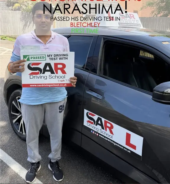 Narashima, passed at Bletchley with SAR Driving School