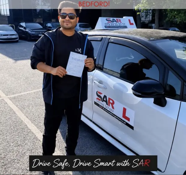 A SAR Driving School pupil, passed at Bedford with SAR Driving School