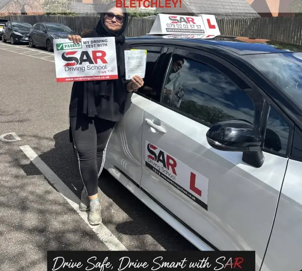 A SAR Driving School pupil, passed at Bletchley with SAR Driving School