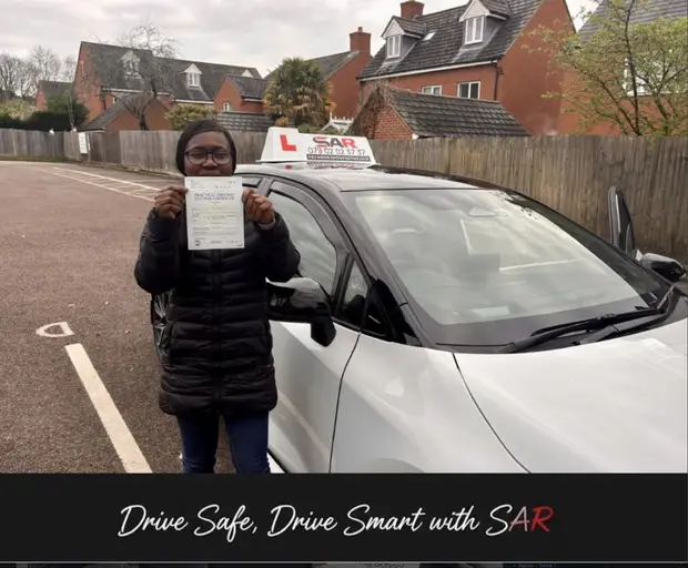 A SAR Driving School pupil, passed with SAR Driving School