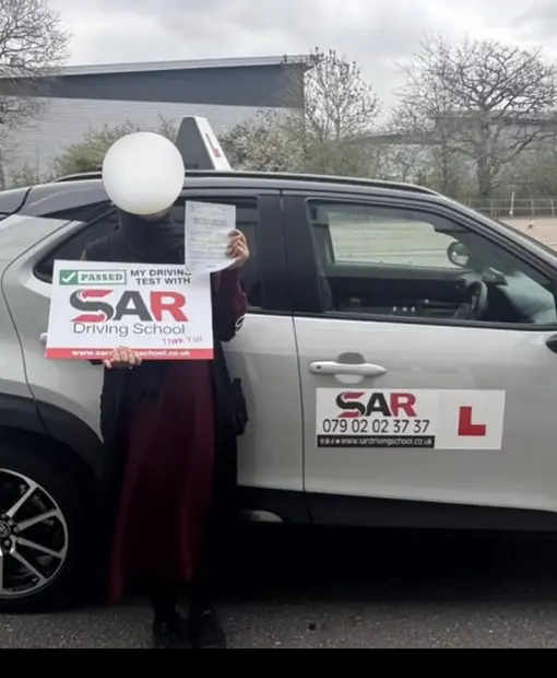 A SAR Driving School pupil, passed with SAR Driving School