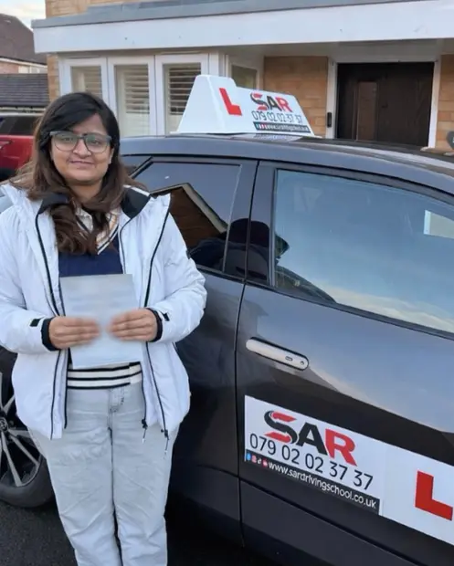 A SAR Driving School pupil, passed with SAR Driving School