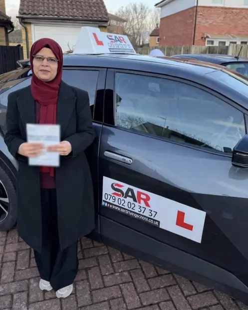 A SAR Driving School pupil, passed with SAR Driving School