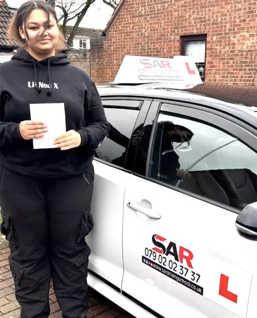 A SAR Driving School pupil, passed with SAR Driving School