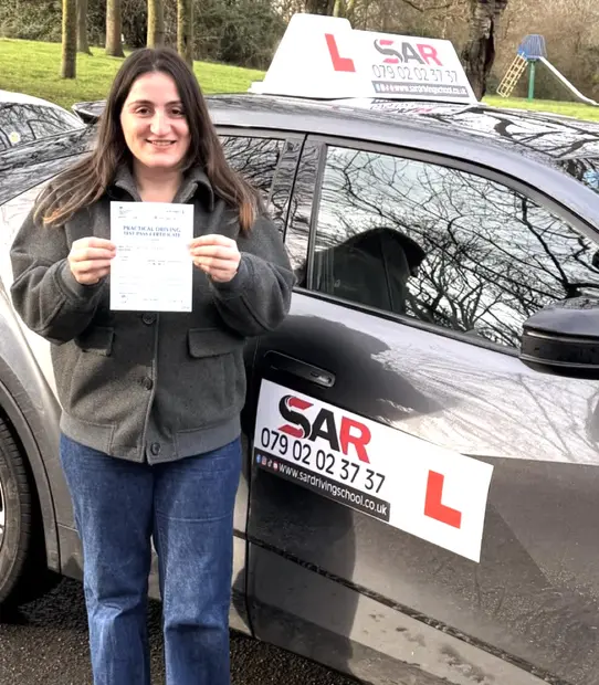 A SAR Driving School pupil, passed with SAR Driving School