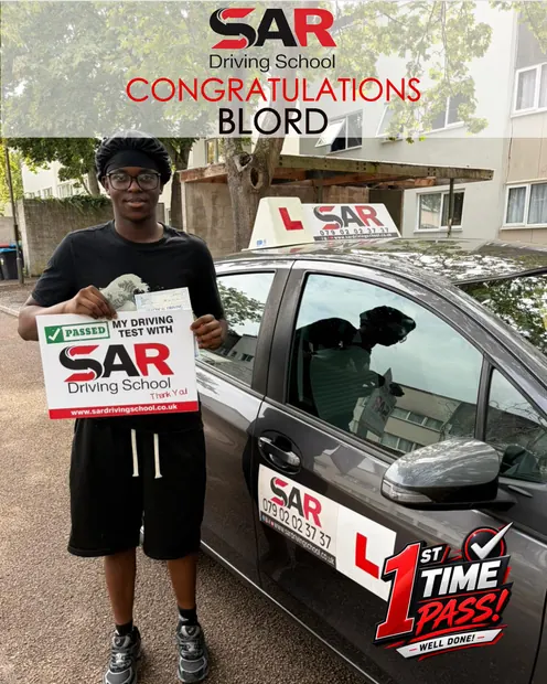 Blord, first-time pass with SAR Driving School