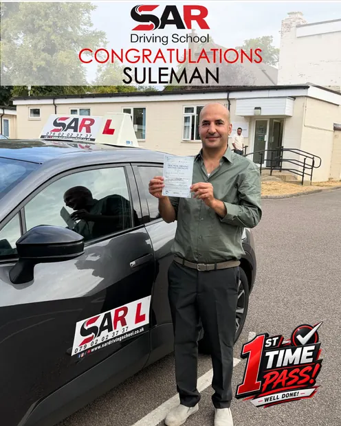 Suleman, first-time pass with SAR Driving School