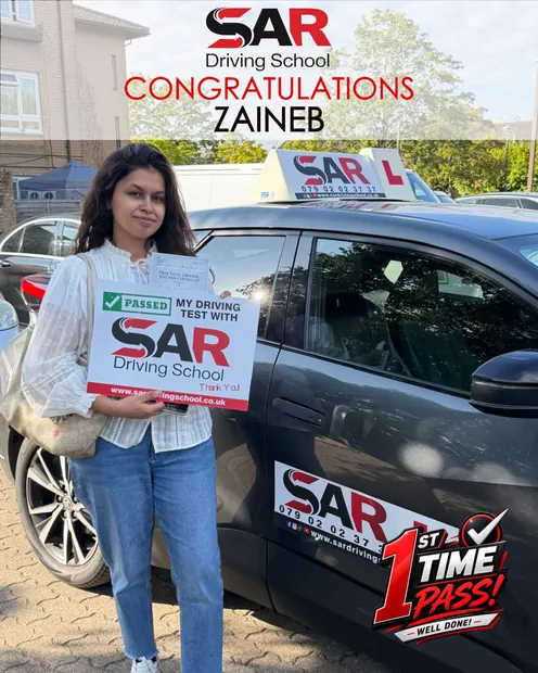 Zaineb, first-time pass with SAR Driving School