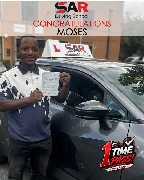 Moses, first-time pass with SAR Driving School