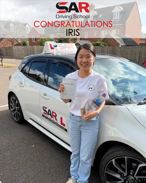Iris, first-time pass with SAR Driving School