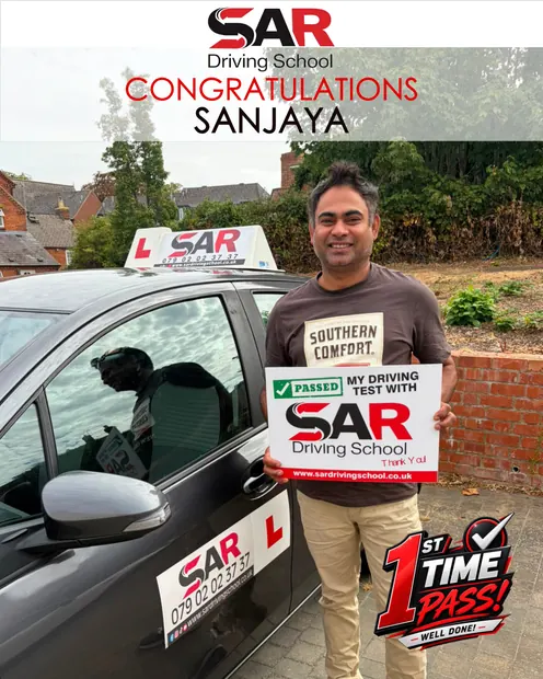 Sanjaya, first-time pass with SAR Driving School