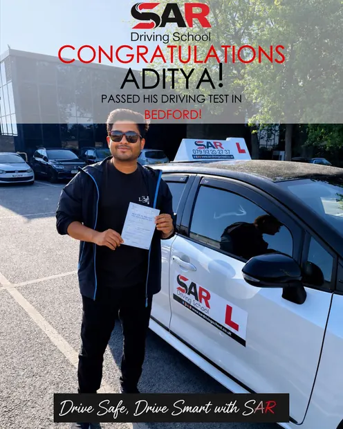 Aditya, passed at Bedford with SAR Driving School