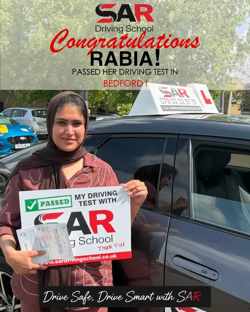 Rabia, passed at Bedford with SAR Driving School