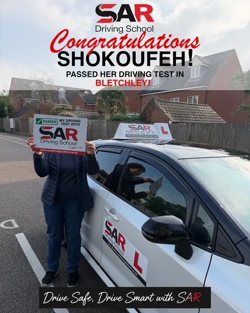 Shokoufeh, passed at Bletchley with SAR Driving School