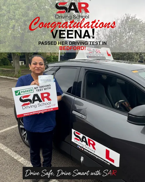 Veena, passed at Bedford with SAR Driving School