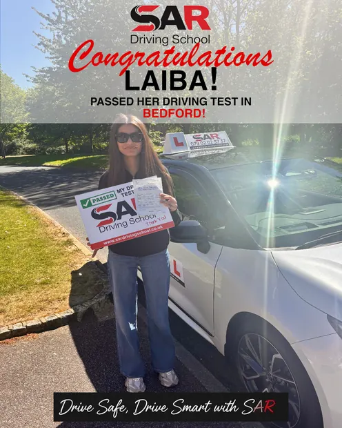 Laiba, passed at Bedford with SAR Driving School