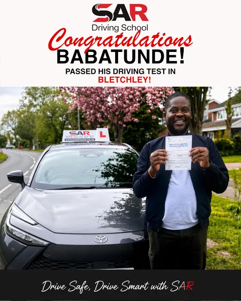 Babatunde, passed at Bletchley with SAR Driving School