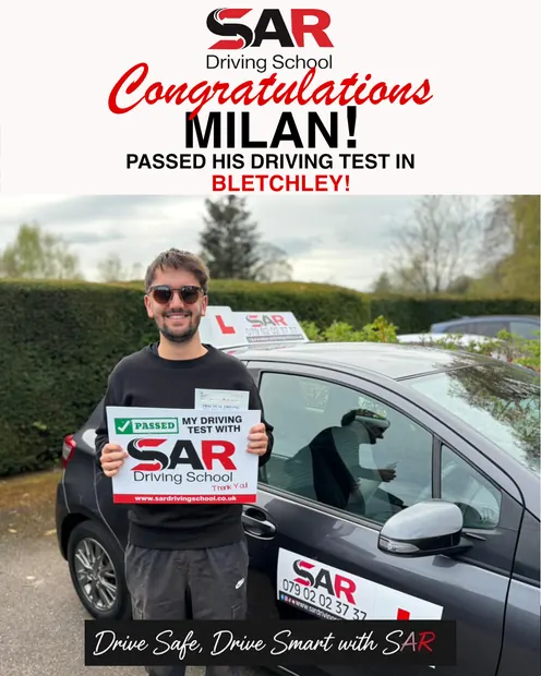 Milan, passed at Bletchley with SAR Driving School