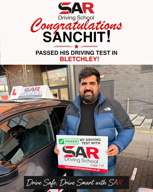 Sanchit, passed at Bletchley with SAR Driving School