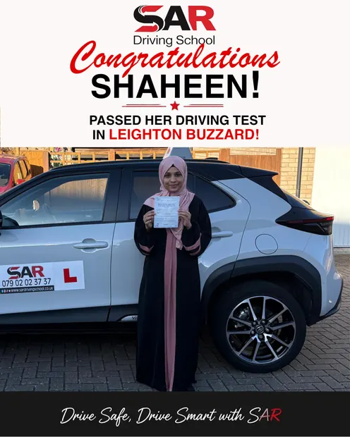 Shaheen, passed at Leighton Buzzard with SAR Driving School