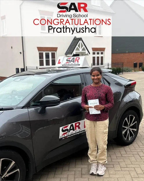 Prathyusha, passed with SAR Driving School