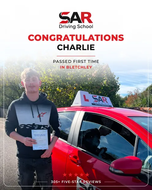 A SAR Driving School pupil on the day they passed